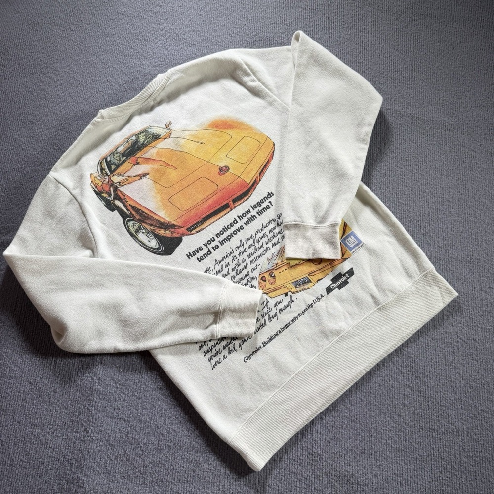 Corvette Crewneck Pullover Big Retro Graphic Chemistry GM Adult Small‎ Sweater